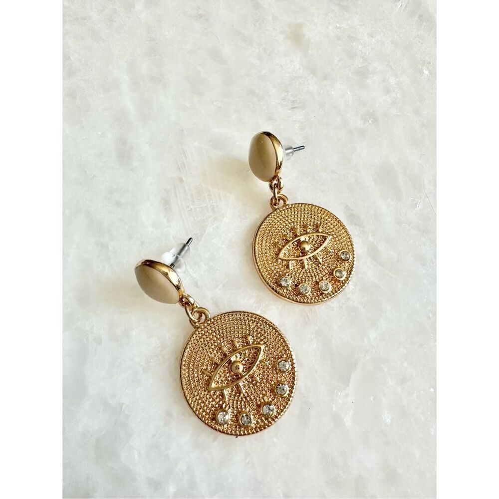 Cleopatra’s eye dangle coin earrings